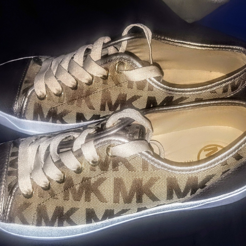 Michael Kors Signature MK Gold Athletic Sneakers